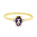 Geelgouden ring met Mystic Green Topaas en Diamant
