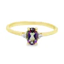 Yellow gold ring with Mystic Green Topaz and Diamond