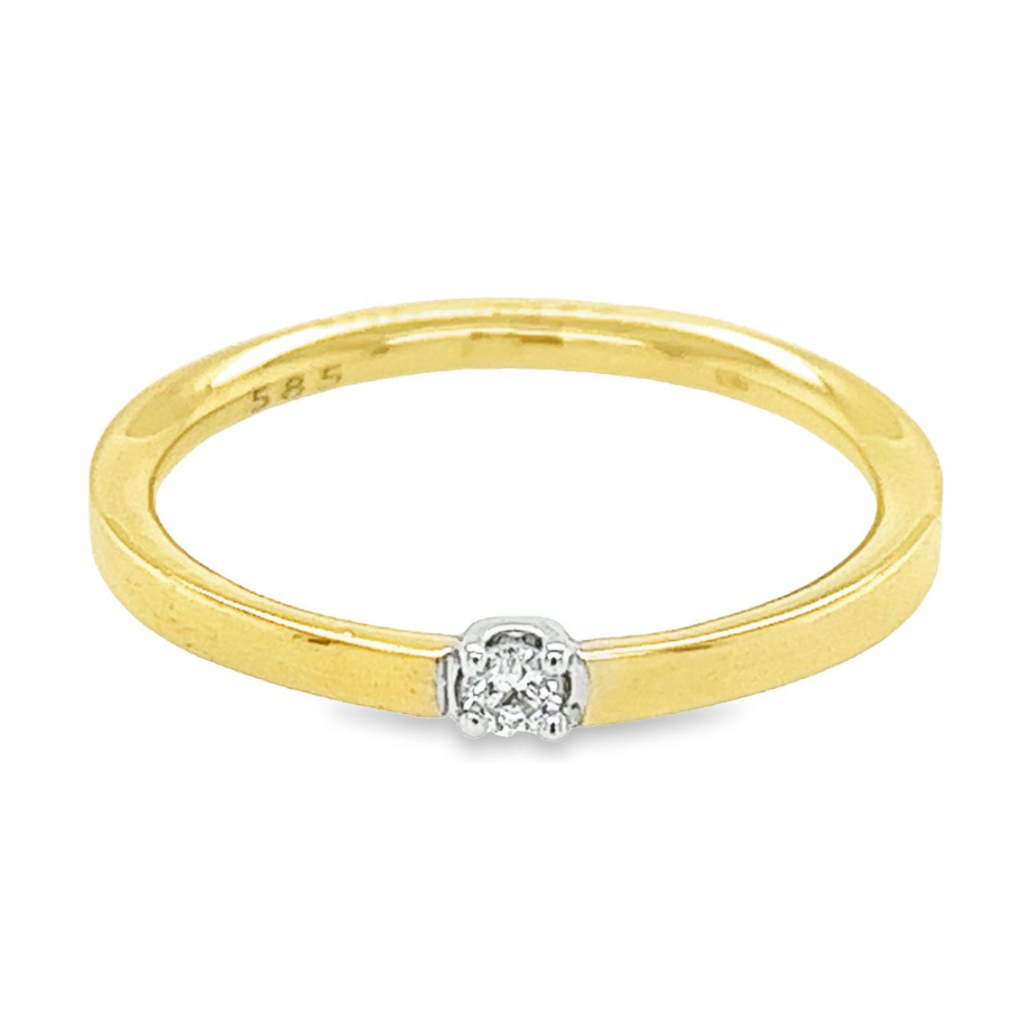 Yellow gold ring with Diamond 0.05 carats