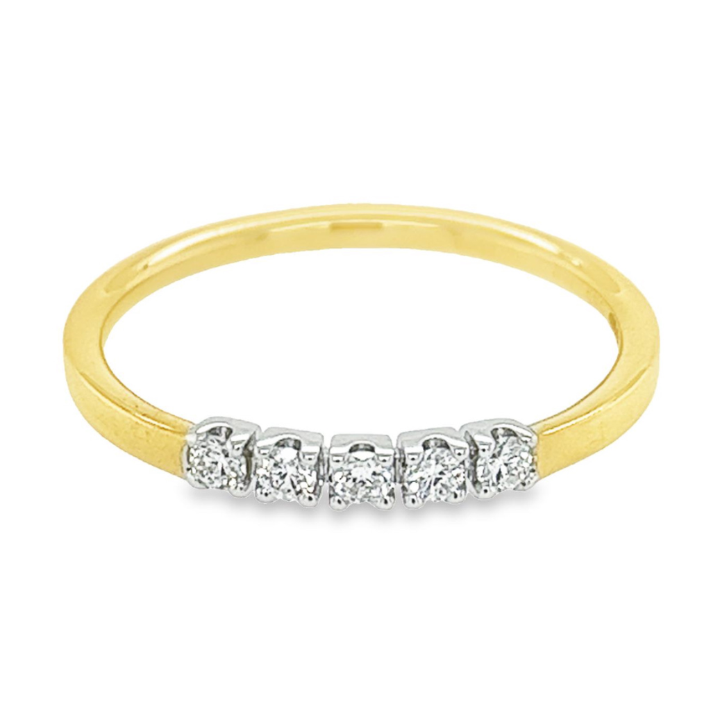 [GRE1343-54] Geelgouden Ring Met Diamant 0,15 Karaat (17,25 / 54)