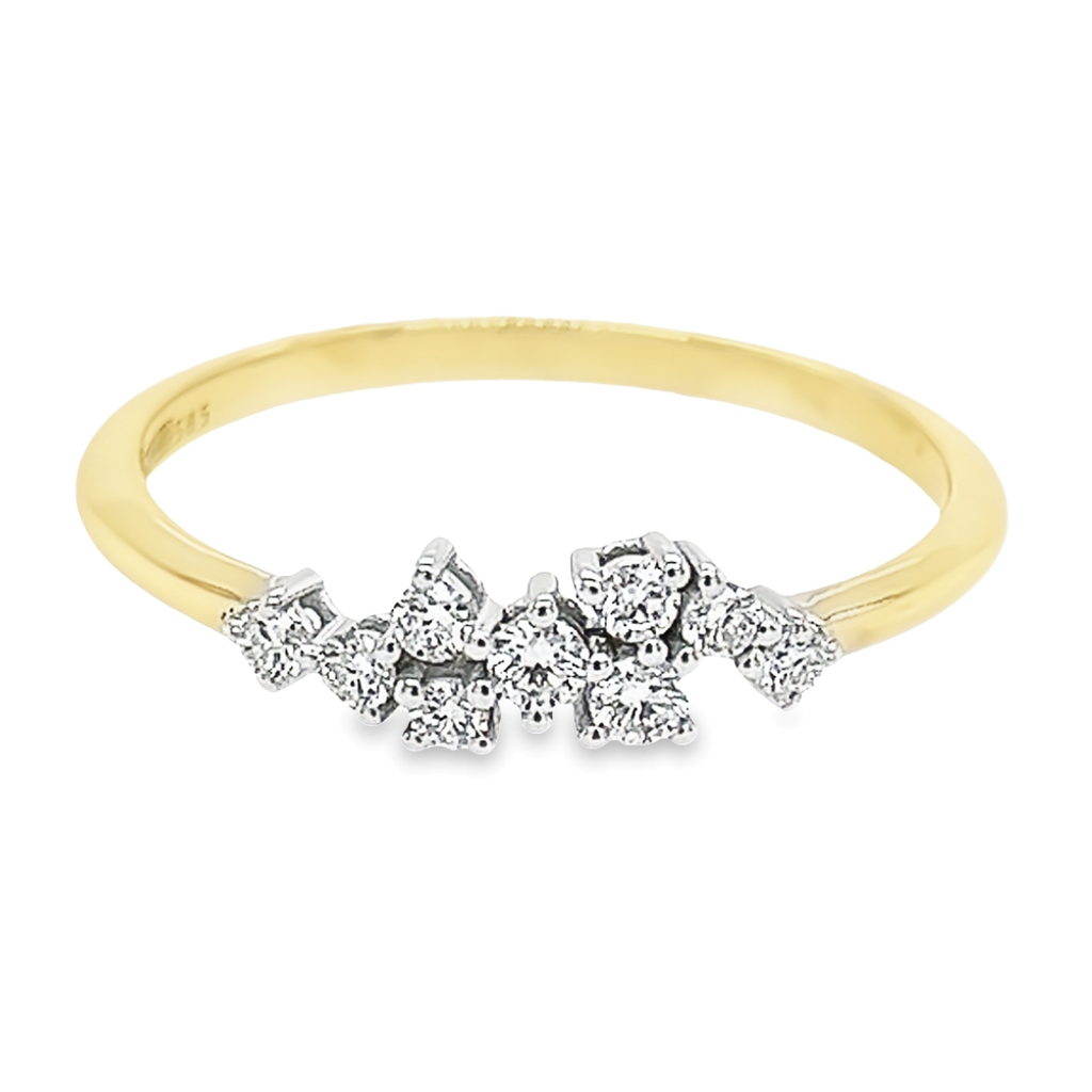 Yellow gold ring Fantasy with Diamond 0.22 carats