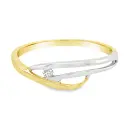 Bicolor gouden ring met Diamant 0,035 karaat