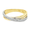 Bicolor gouden ring met Diamant 0,12 karaat