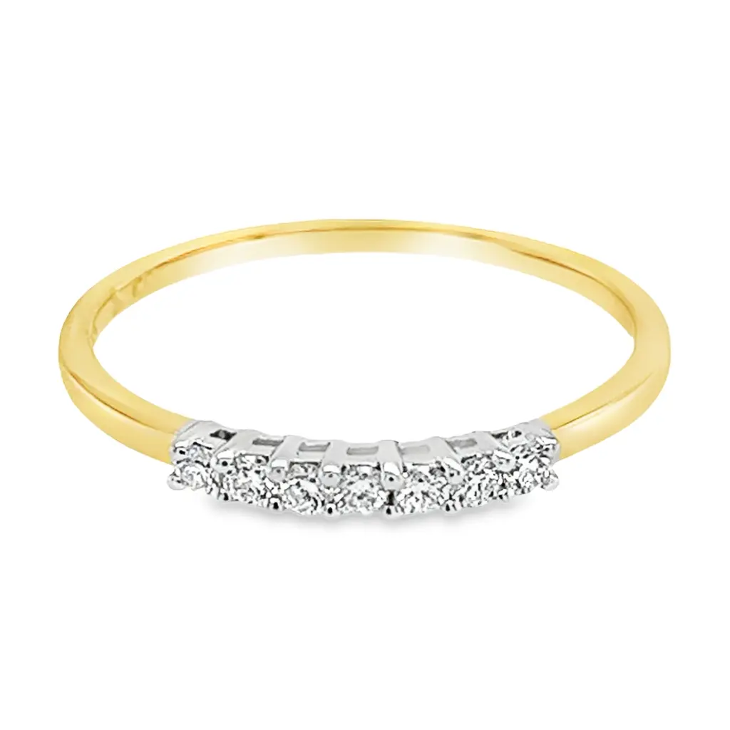 [GRE1539-52] Bicolor gold ring with diamond 0.15 carats (16,5 / 52)