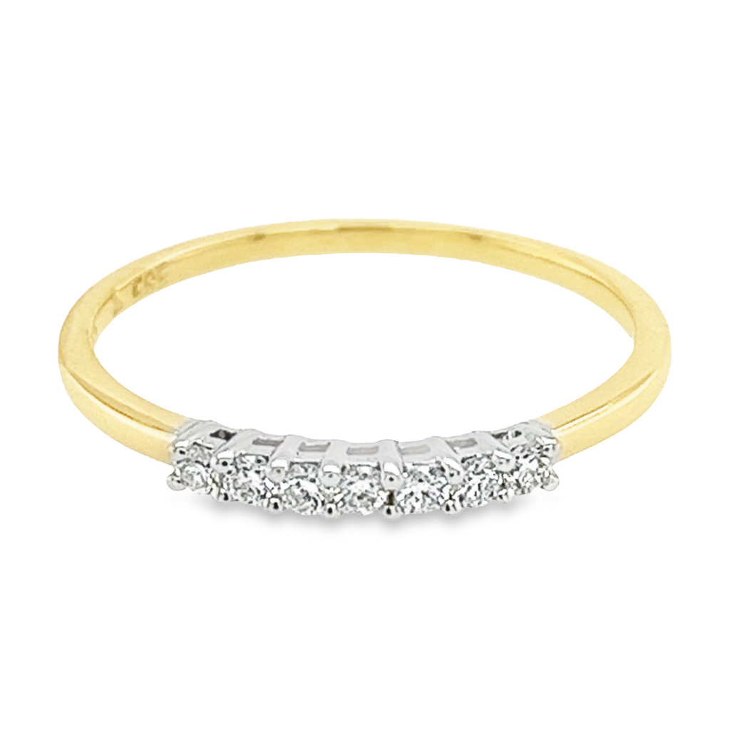 Bicolor gouden ring met Diamant 0,15 karaat