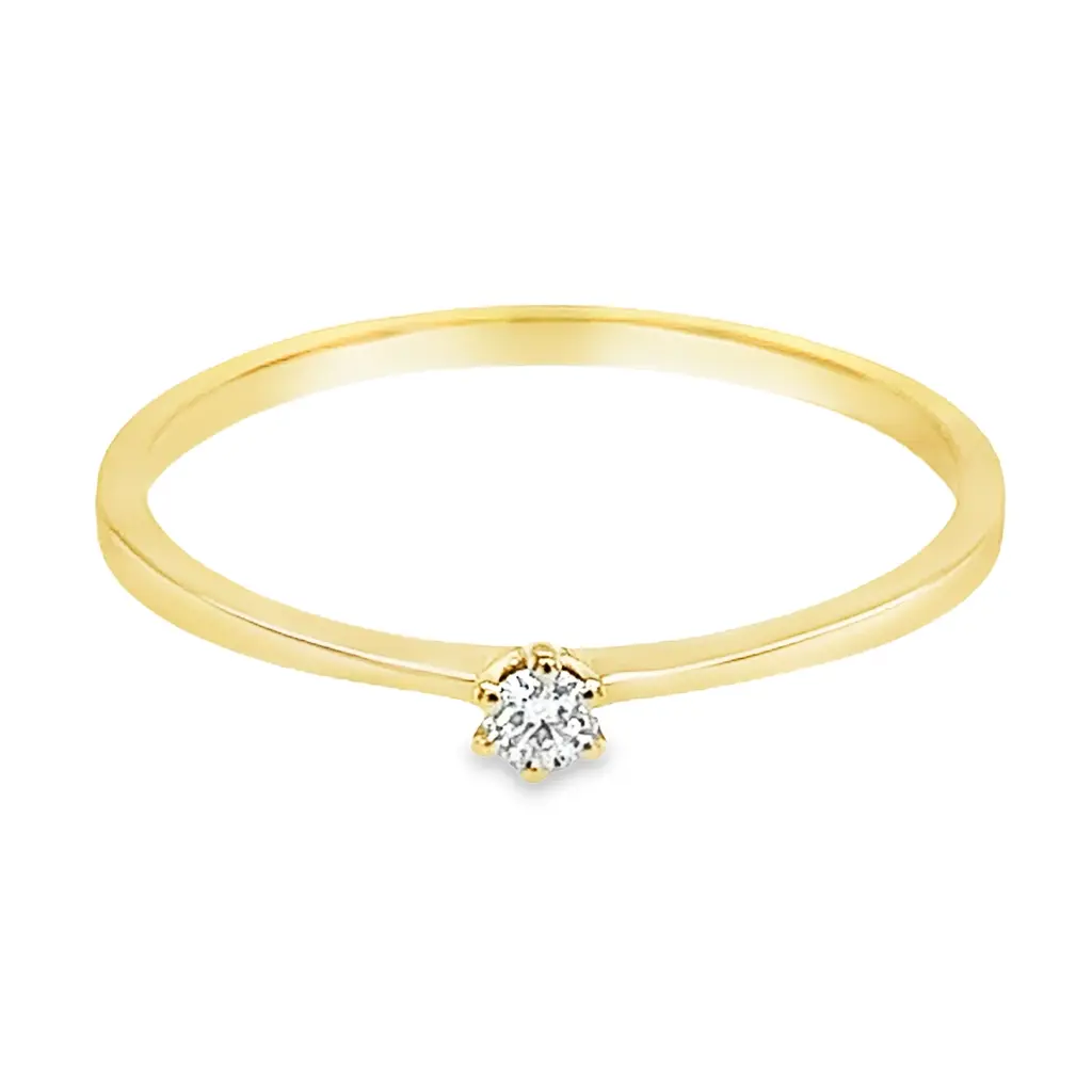 [GRE1549-51] Yellow gold Solitaire ring with Diamond 0.05 carats (16,25 / 51)