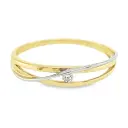 Bicolor gouden ring met Diamant 0,035 karaat