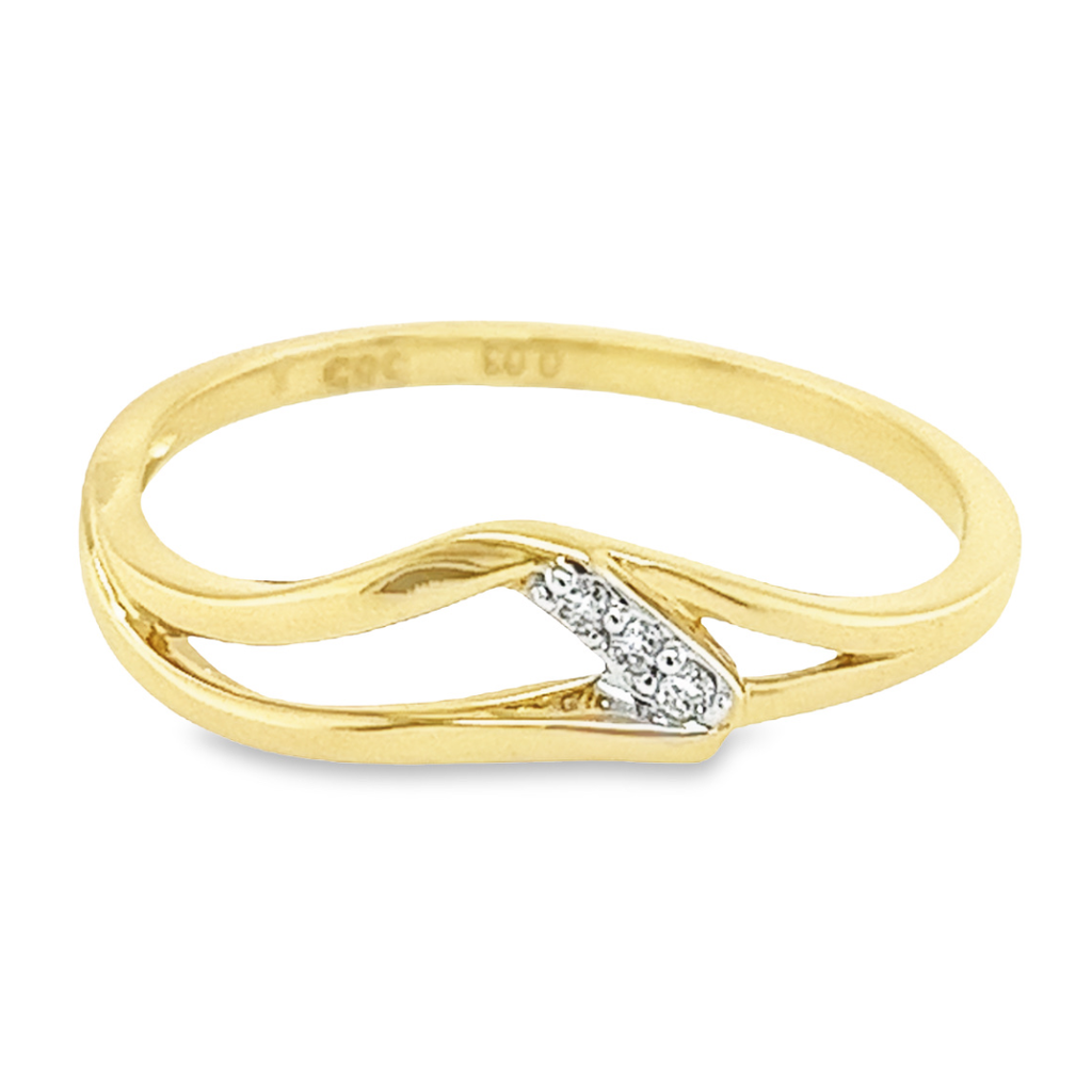 Geelgouden ring met Diamant 0,03 karaat