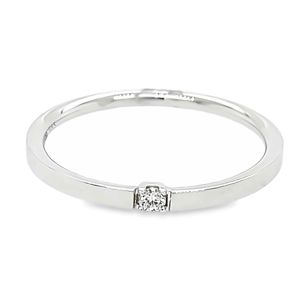 White gold ring with diamond 0.03 carats