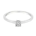 White Gold Illusion Solitaire with Diamond 0.05 carats