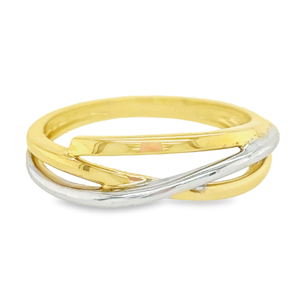 [GR1285-52] Bicolor gouden ring Fantasie (16,5 / 52)