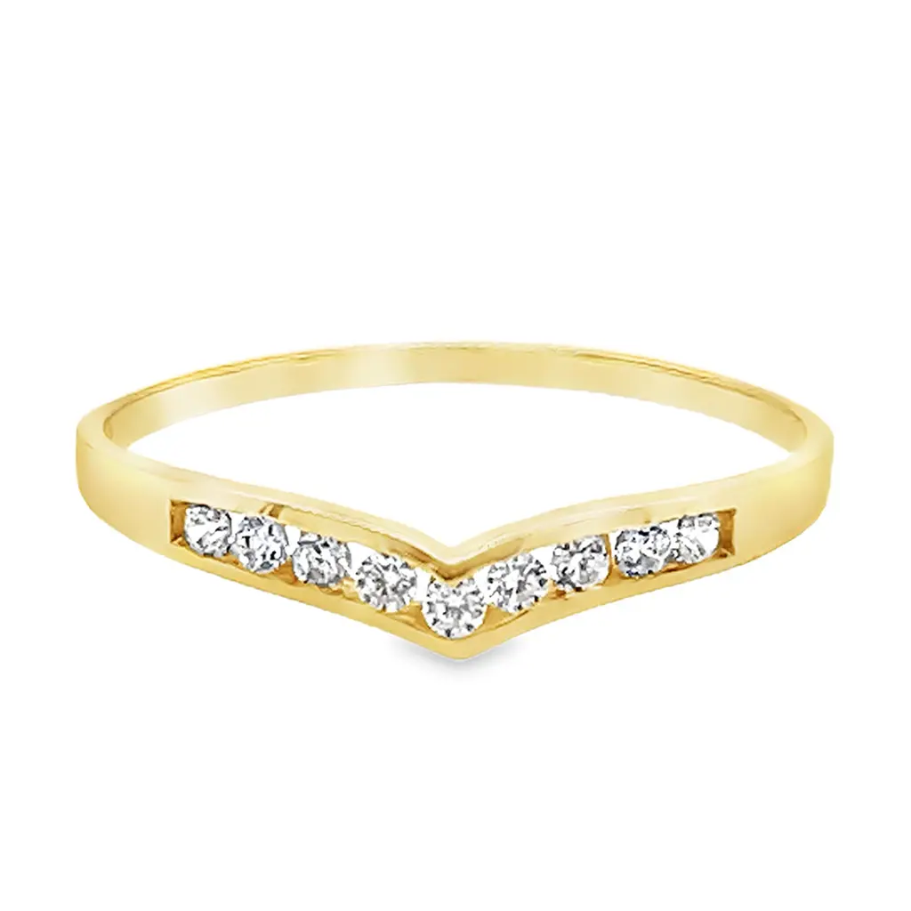 Yellow gold ring Fantasy with Zirconia stones