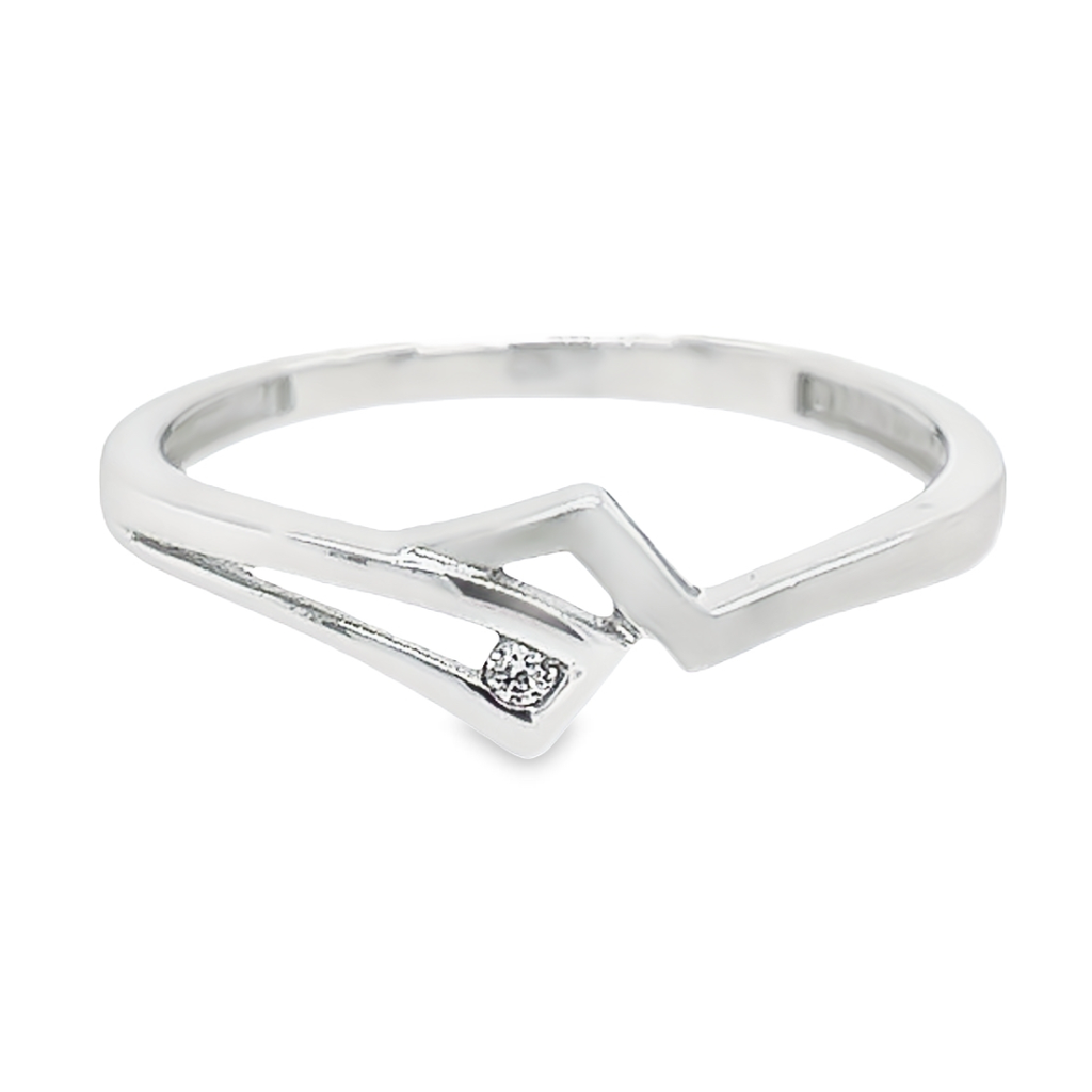 Witgouden ring mat/glans met Zirkonia steen