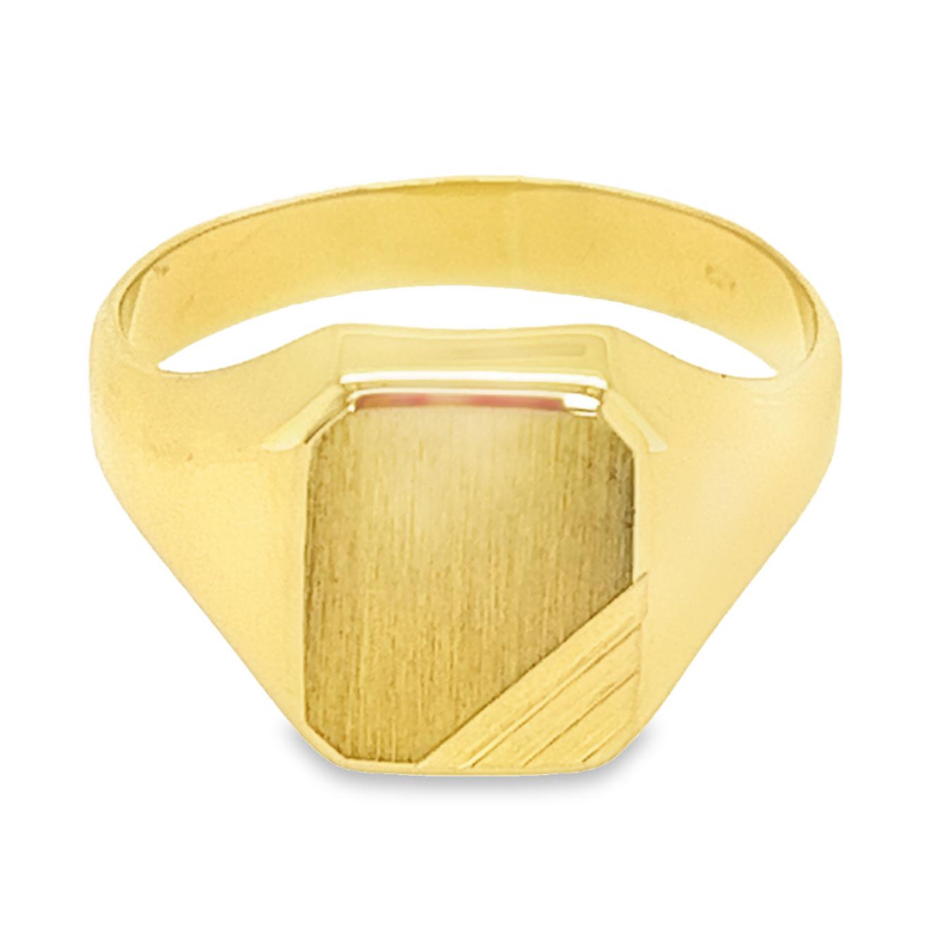 Geelgouden monogram ring klein