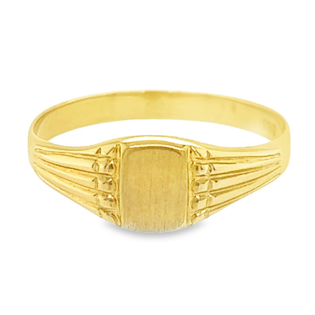 Geelgouden monogram ring klein Fantasie