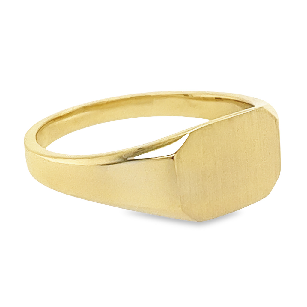 Geelgouden monogramring 8-kant