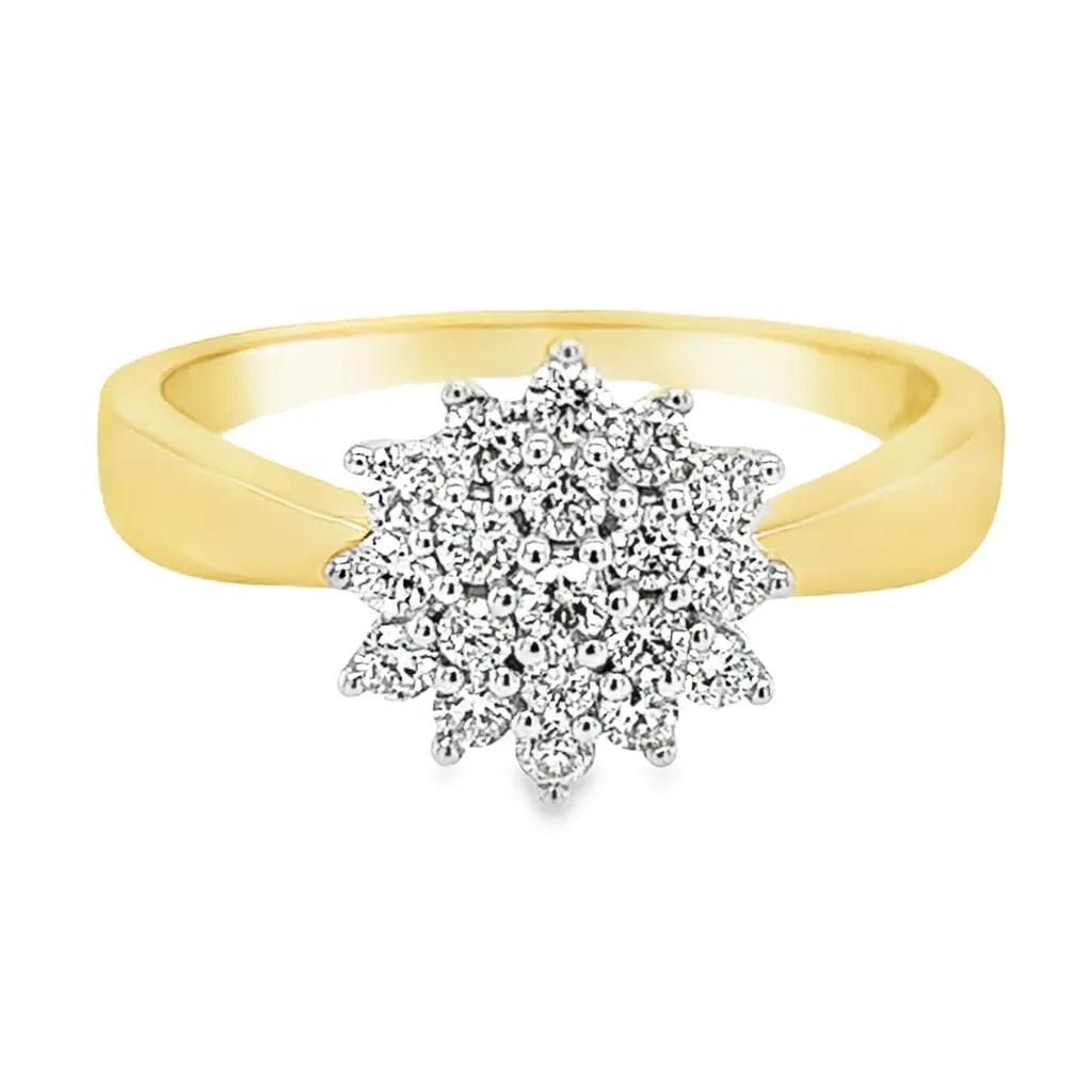 [GRE1390-52] Geelgouden Entourage ring met 0,50ct Diamant (16,5 / 52)
