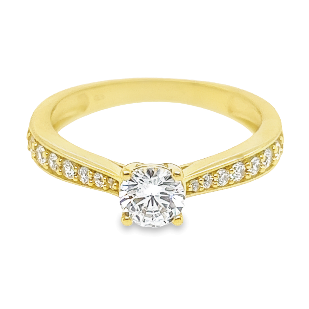 Geelgouden ring met Zirkonia