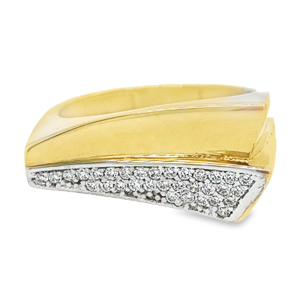 Geelgouden ring Fantasie met Zirkonia stenen