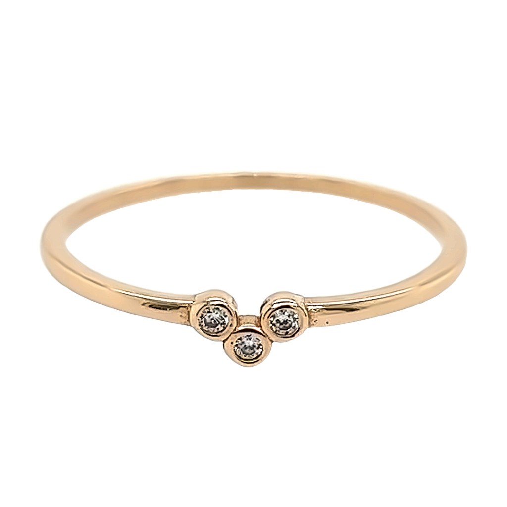 Rose gold ring with Zirconia stones