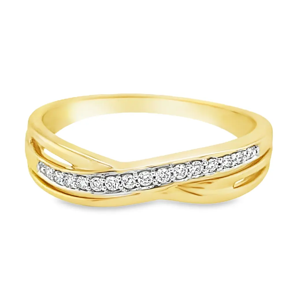 [GRE1400-50] Yellow gold ring Fantasy with Diamond 0.10 carats (16 / 50)