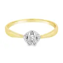 Bicolor gold Solitaire ring with Diamond 0.10 carats