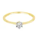 Yellow Gold Illusion Solitaire with Diamond 0.05 carats