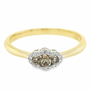 Geelgouden ring met Diamant 0,12ct Champagner en 0,065 TW/SI