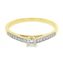 Yellow gold ring with diamond 0.17 carats