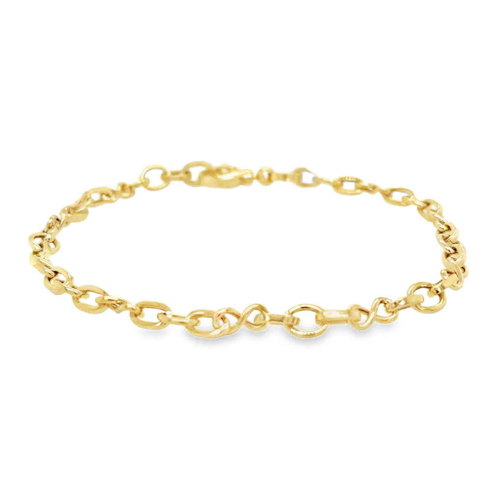 Yellow gold bracelet with Infinity links