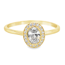 Yellow gold ring with Oval zirconia