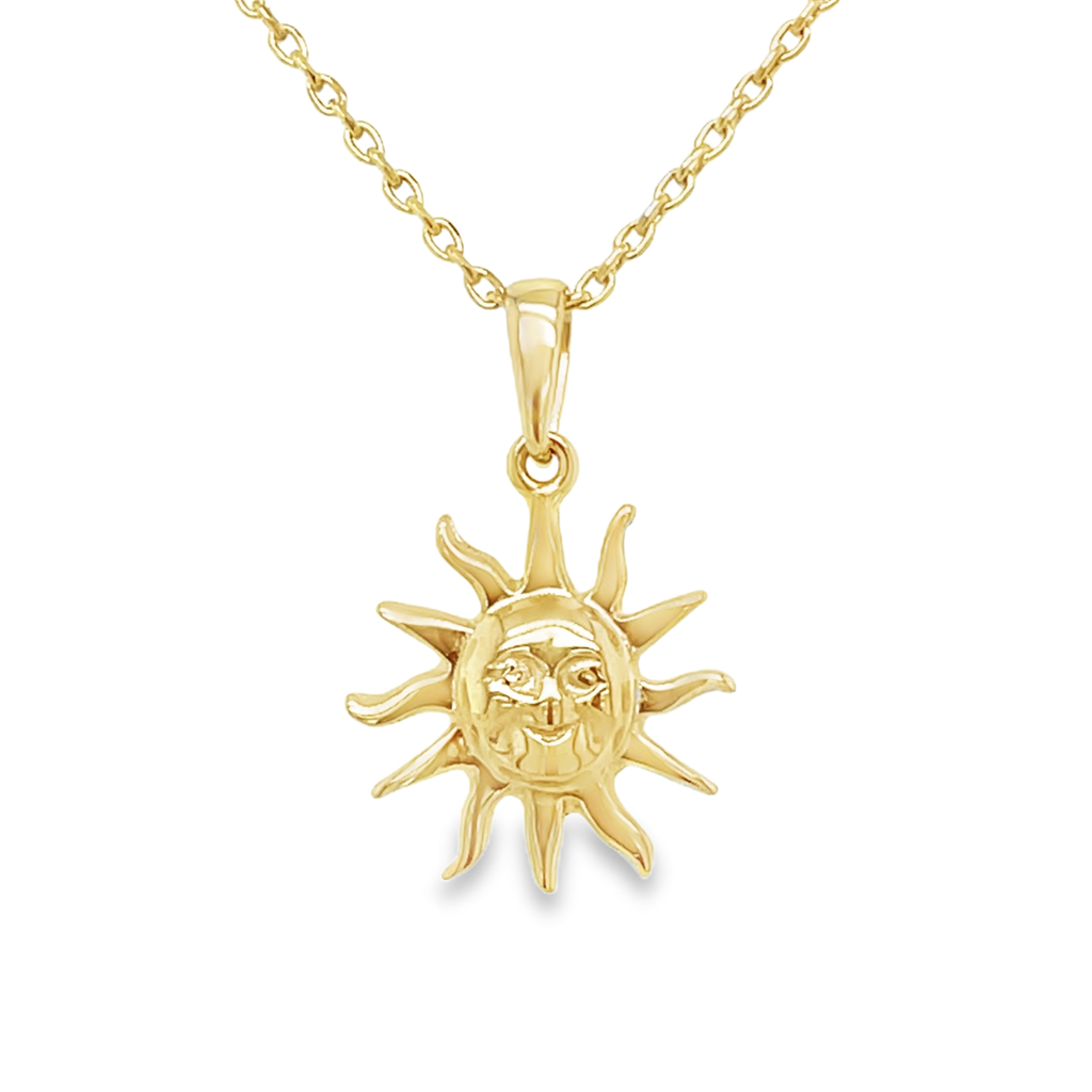 Geelgouden hanger blije Zon