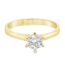 Yellow gold solitaire ring with 6-legged zirconia