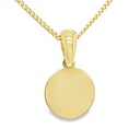 Yellow gold engraving pendant Round 8mm
