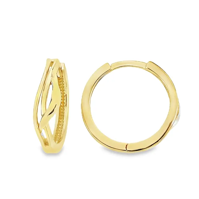 [GOR2290] Yellow gold earrings fantasy stroke