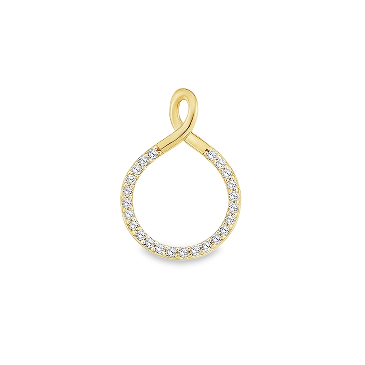 [GH2295] Geelgouden hanger Rond doorlopend met Zirkonia