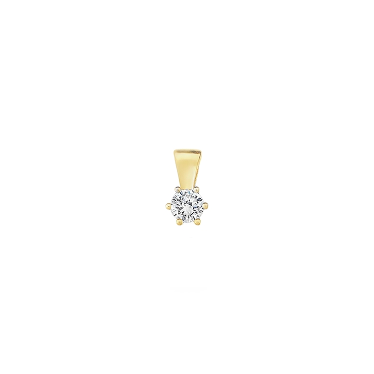 Yellow gold pendant with 3.5mm Zirconia 6-leg