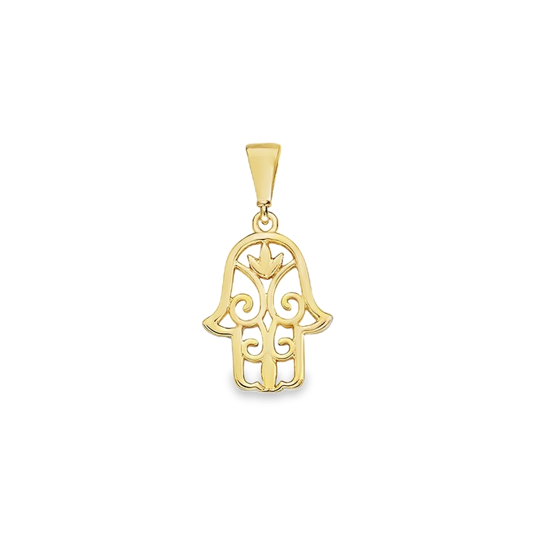 Yellow gold pendant Hand of Fatima