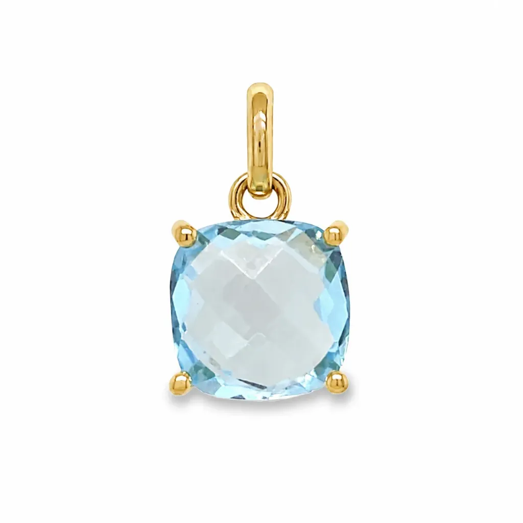[GHE2317] Yellow gold pendant with Topaz 8x8mm