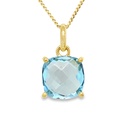 Yellow gold pendant with Topaz 8x8mm