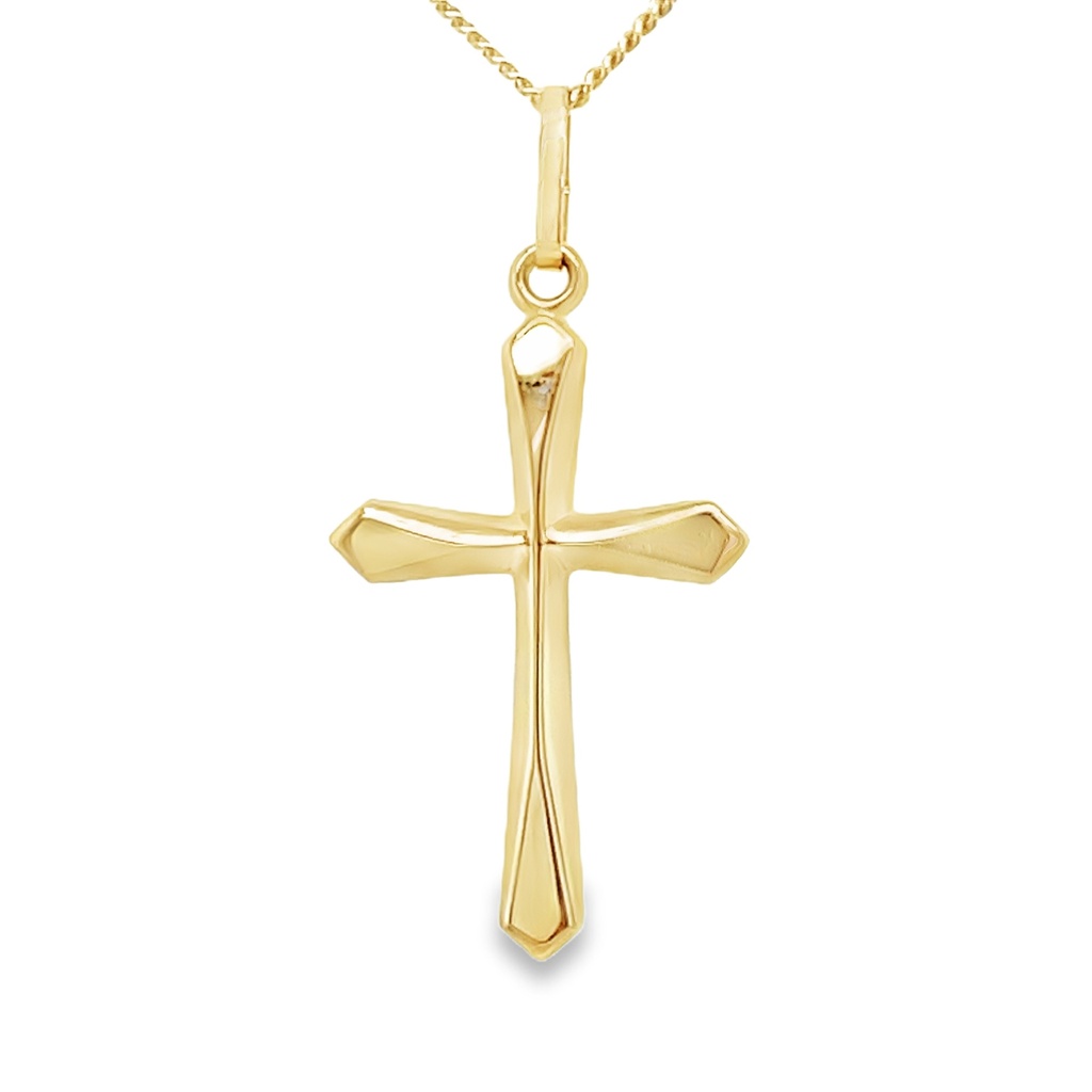 Yellow gold Cross pendant angular
