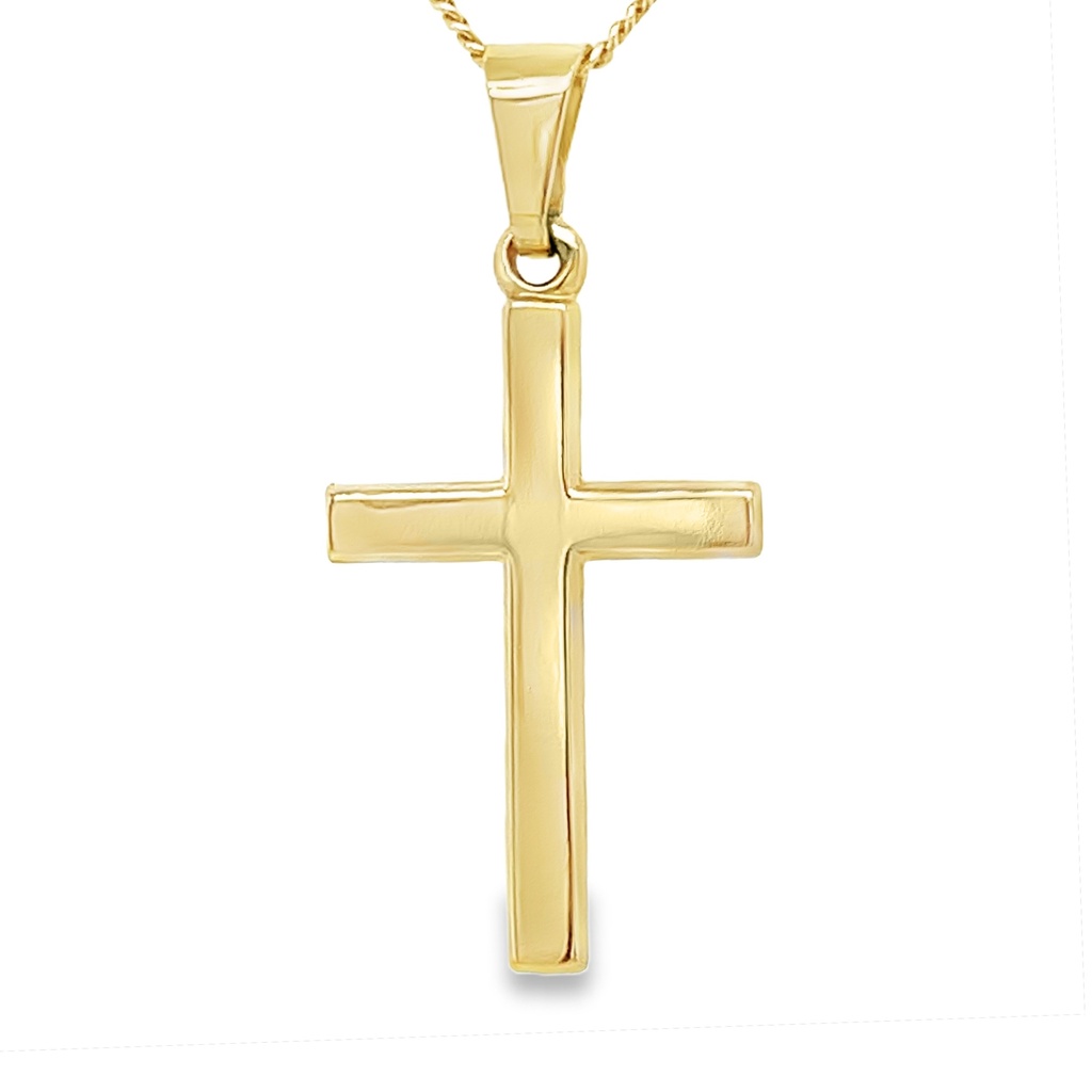 Geelgouden Kruis hanger 19,5 x 13mm