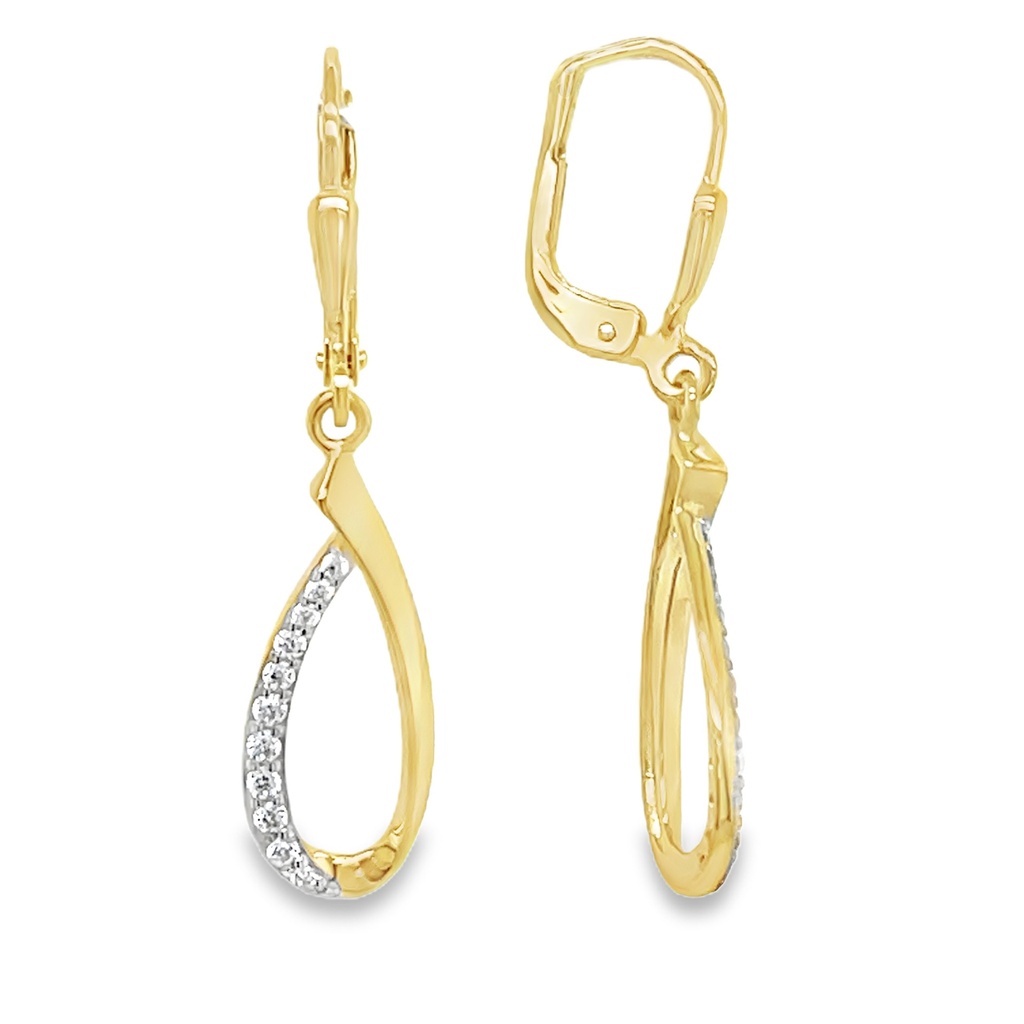 Yellow gold earrings with Zirconia