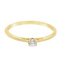 Geelgouden solitairring met Diamant 0,05 karaat