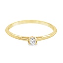 Geelgouden solitairring met Diamant 0,07 karaat