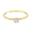 Geelgouden solitairring met 0,11ct Diamant