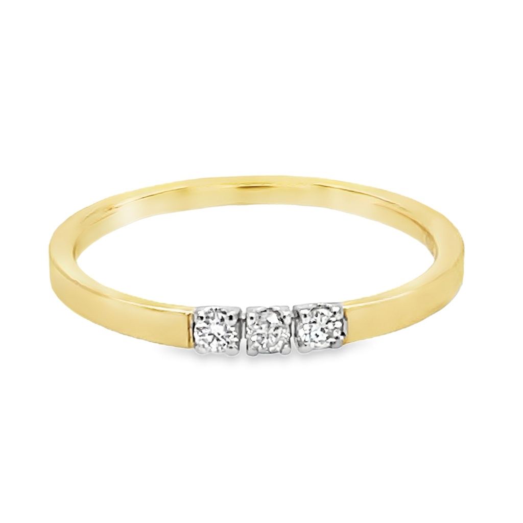 [GRE2351-52] Bicolor gouden ring met 0,09ct diamant (16,5 / 52)