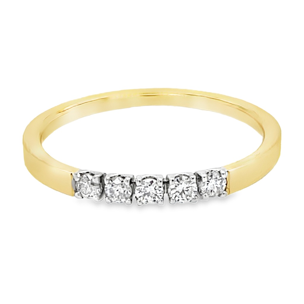 [GRE2352-52] Bicolor gouden ring met 0,15 karaat diamant (16,5 / 52)