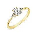 Geelgouden ring met Zirkonia stenen Ovaal