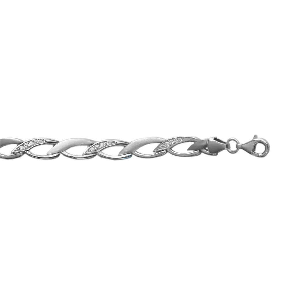 [ZA2371] Zilveren armband mat/ glans met Zirkonia
